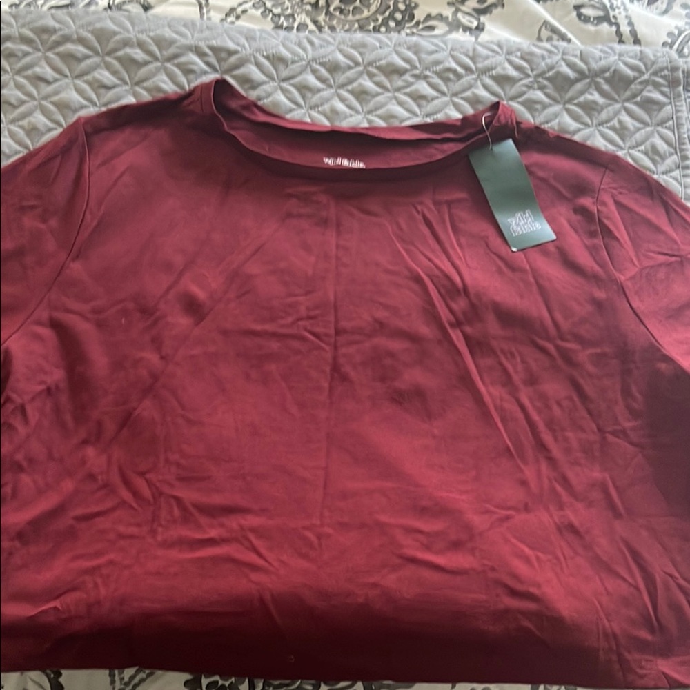 Wild Fable Red Crop Top Short Sleeve T-Shirt